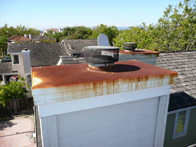 Chimney Flashing, deteriorated (Before SRS) 