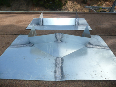 Saddle Flashing and Cricket before installation