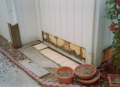 Rotted trim replaced,rotted siding removed