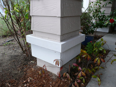 Original imperfect construction (recently painted) can hold water leading to rot